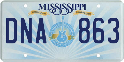 MS license plate DNA863