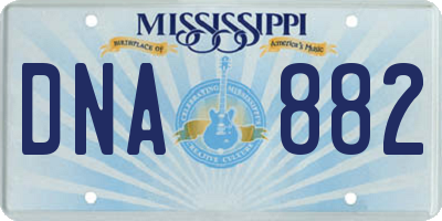 MS license plate DNA882