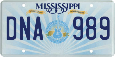 MS license plate DNA989