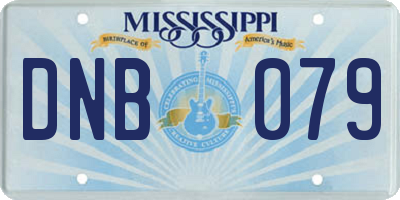 MS license plate DNB079