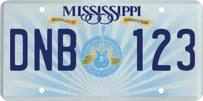 MS license plate DNB123