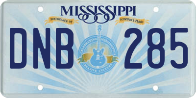 MS license plate DNB285