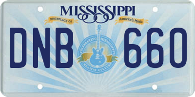 MS license plate DNB660
