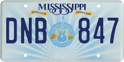 MS license plate DNB847