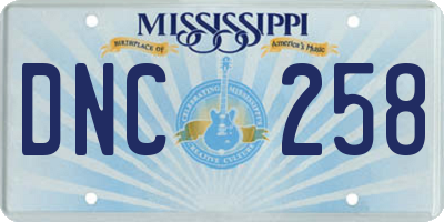 MS license plate DNC258