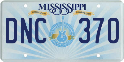 MS license plate DNC370