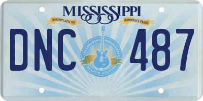 MS license plate DNC487