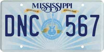 MS license plate DNC567