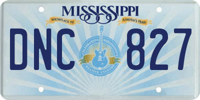 MS license plate DNC827