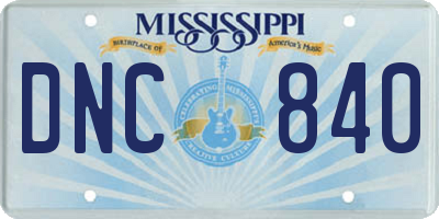 MS license plate DNC840