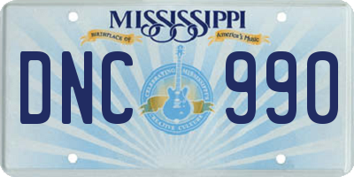 MS license plate DNC990