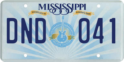 MS license plate DND041