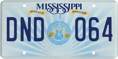 MS license plate DND064