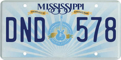 MS license plate DND578