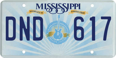 MS license plate DND617