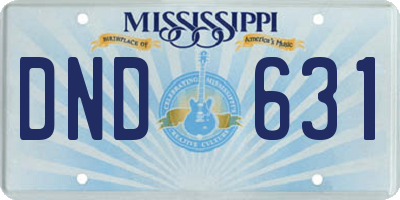 MS license plate DND631