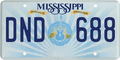 MS license plate DND688