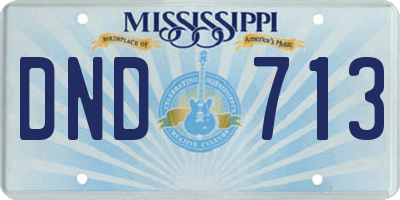MS license plate DND713