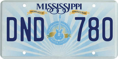 MS license plate DND780