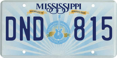 MS license plate DND815