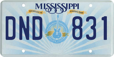 MS license plate DND831