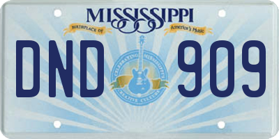 MS license plate DND909