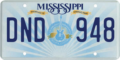 MS license plate DND948