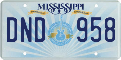 MS license plate DND958