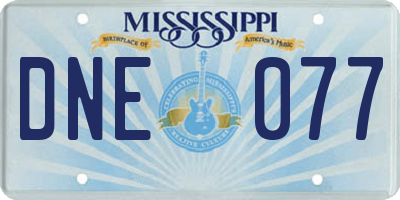 MS license plate DNE077