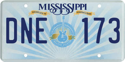 MS license plate DNE173