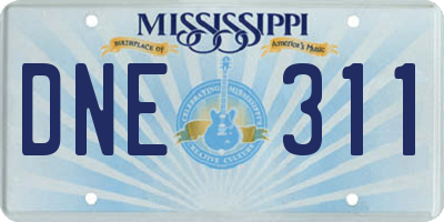 MS license plate DNE311