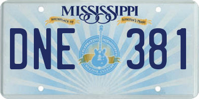 MS license plate DNE381