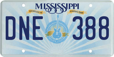 MS license plate DNE388