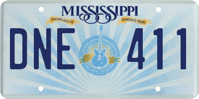 MS license plate DNE411