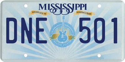 MS license plate DNE501