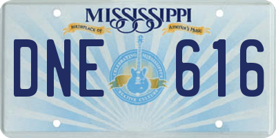 MS license plate DNE616