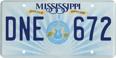 MS license plate DNE672