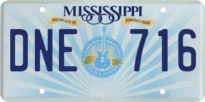 MS license plate DNE716