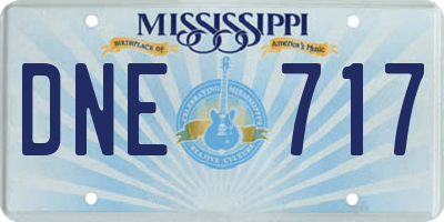 MS license plate DNE717