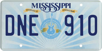 MS license plate DNE910