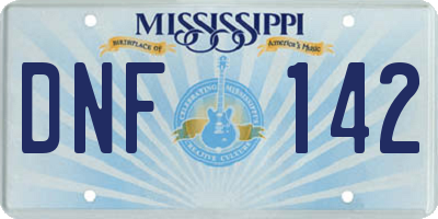 MS license plate DNF142