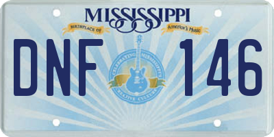 MS license plate DNF146