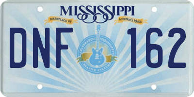 MS license plate DNF162