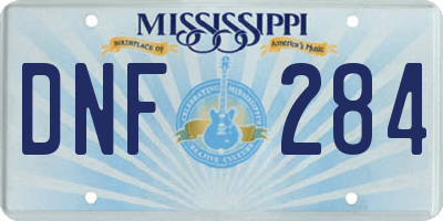 MS license plate DNF284