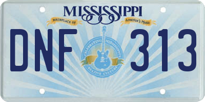 MS license plate DNF313