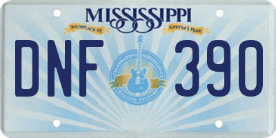 MS license plate DNF390