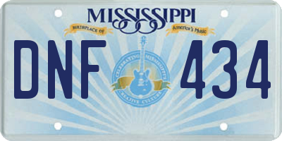 MS license plate DNF434