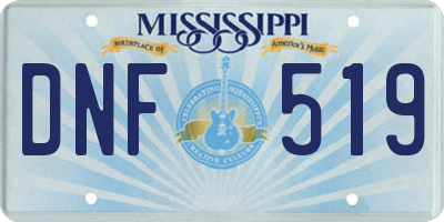 MS license plate DNF519