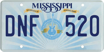 MS license plate DNF520