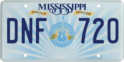 MS license plate DNF720